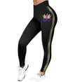 thumbnail image 2 of Outfmvch Mardi Gras Pants for Women Sequin Glitter Print Pattern Plus Size Full Length Yoga Leggings High Waist Design Colorful Tights Black S-3XL, 2 of 6
