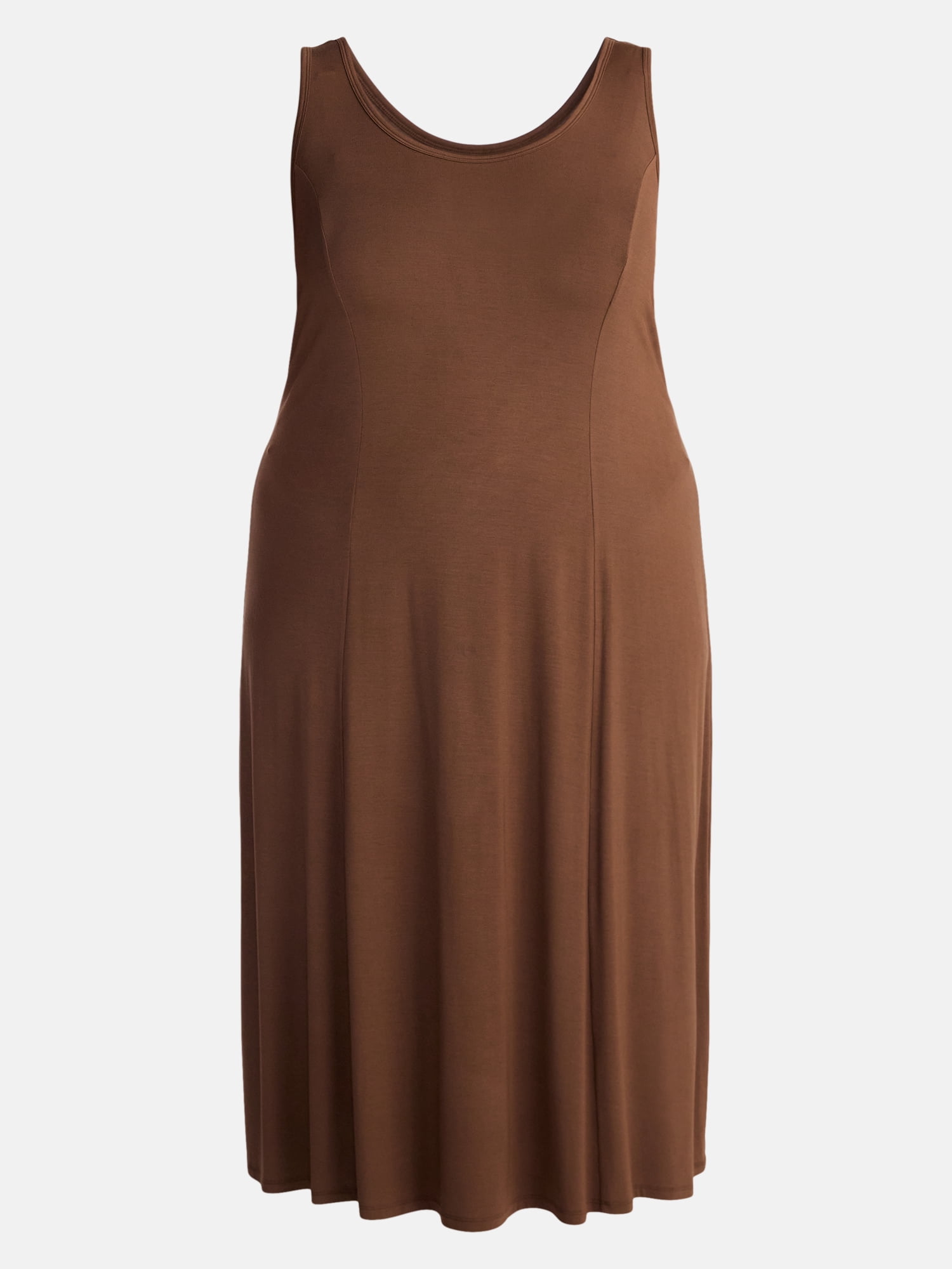 Terra & Sky Women’s Plus Low Scoop Neck Tank Dress, Sizes 0X-5X