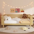 thumbnail image 2 of Mirightone Low to Ground Safety Design, Removable Guardrails & Slat Support, Queen Size Wooden Montessori Low Bed Frame, Natural Modern Transition Bed, 2 of 7
