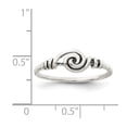 thumbnail image 2 of 925 Sterling Silver Solid Oxidized Antiqued Swirl Ring Size 7 1mm Wide Ring for Women - 1.7 Grams, 2 of 2