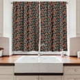 thumbnail image 2 of Ambesonne Garden Art Kitchen Curtains, Flower Dark Toned Dots, 55"x39", Night Blue Ruby Green, 2 of 3