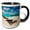 Black/White, variant on 3drose, Umbrellas on Grace Bay Beach, Turks and Caicos Islands, Caribbean., 11oz Two-tone Yellow Mug