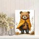 thumbnail image 2 of Qisvanset Framed Canvas Wall Art 12x16 Inch Brave Superhero Bear Woodland Nursery Wall Art, 2 of 5