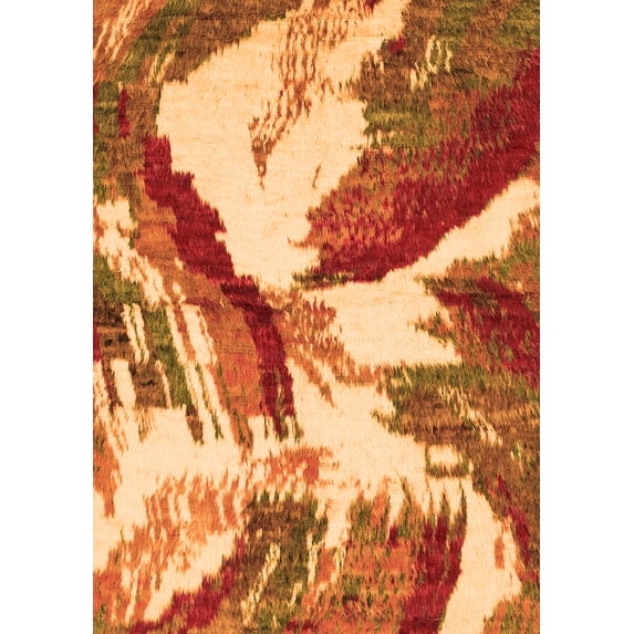 Ahgly Company Indoor Rectangle Abstract Orange Modern Area Rugs, 4' x 6'