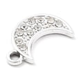 thumbnail image 2 of 100 pc Alloy Rhinestone Pendants UV Plated Moon Platinum 18x11.5x2mm Hole: 1.8mm Alloy+Rhinestone, 2 of 3