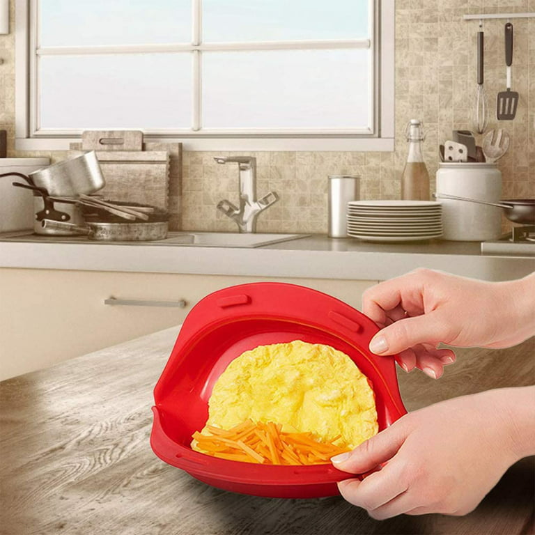 Microwave Oven Non Stick Omelette Maker Eggs Roll Baking Pan