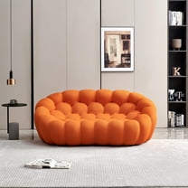 MAYEERTY 74.8" Modern 2-Seat Loveseat Bubble Sofa, 3D Textile Mesh Fabric, Orange