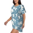 thumbnail image 2 of Naloa Lilies Flowers Women's Short-Sleeved Pajama Set, Loungewear, Summer pajamas, Breathable Cozy - XX-Large, 2 of 9