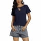 thumbnail image 1 of Puntoco Mujeres Cuello Redondo Color Sólido Manga Corta Casual Todo-Fósforo Pullover tops Puntoco Puntoco-4282, 1 of 6
