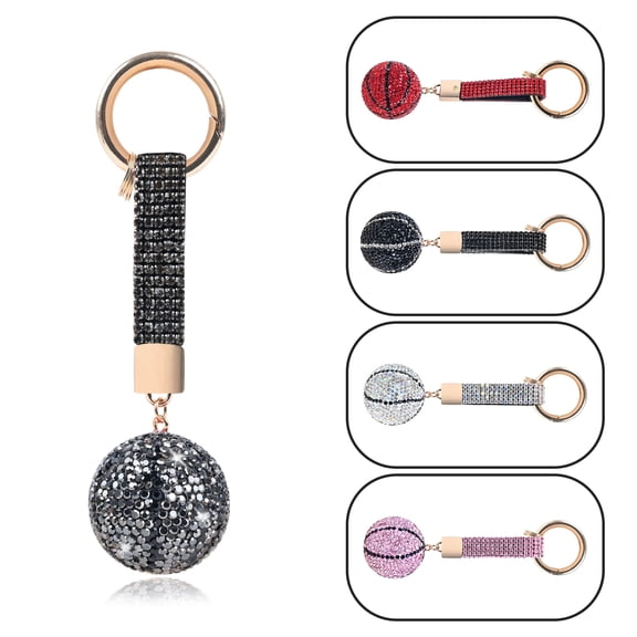 Acrylic Diamond Keychain Shiny Rhinestones Crystal Ball Keychain Car Bag Purse Charm Pendant Key Ring for Women