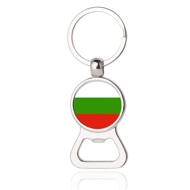 Llavero abridor de botellas, llavero decorativo nacional, mochila, cartera, bolso, llavero temático, colgante de fútbol, Metal extraíble Almacenamiento y organización del hogar Bulgaria Bewildely HA073844-01