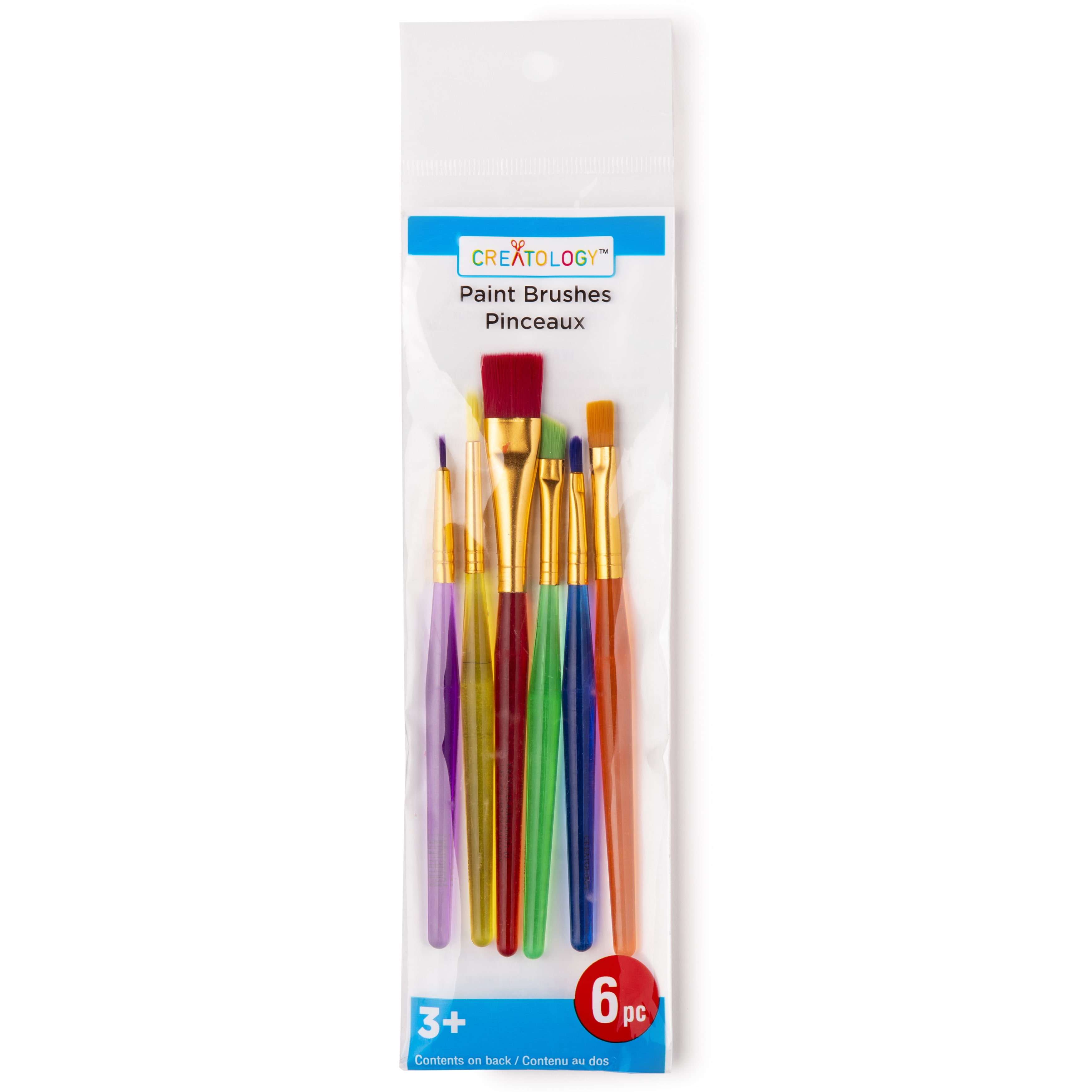 12 Packs: 6 ct. (72 total) Taklon Bristle Paintbrushes by Creatology