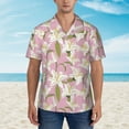 thumbnail image 2 of Xecao Lilies Flowers print Hawaiian shirt - a stylish short-sleeve button-down for men, perfect for casual beach and tropical outings., 2 of 9