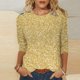 thumbnail image 2 of Blusas para Mujeres Casual 3/4 Manga Cuello Redondo Impreso Suelto, Top para Primavera Verano Diario Y Otoño, 2 of 5
