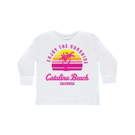 

Inktastic Summer Enjoy the Sunshine Catalina Beach California in Pink Gift Toddler Boy or Toddler Girl Long Sleeve T-Shirt
