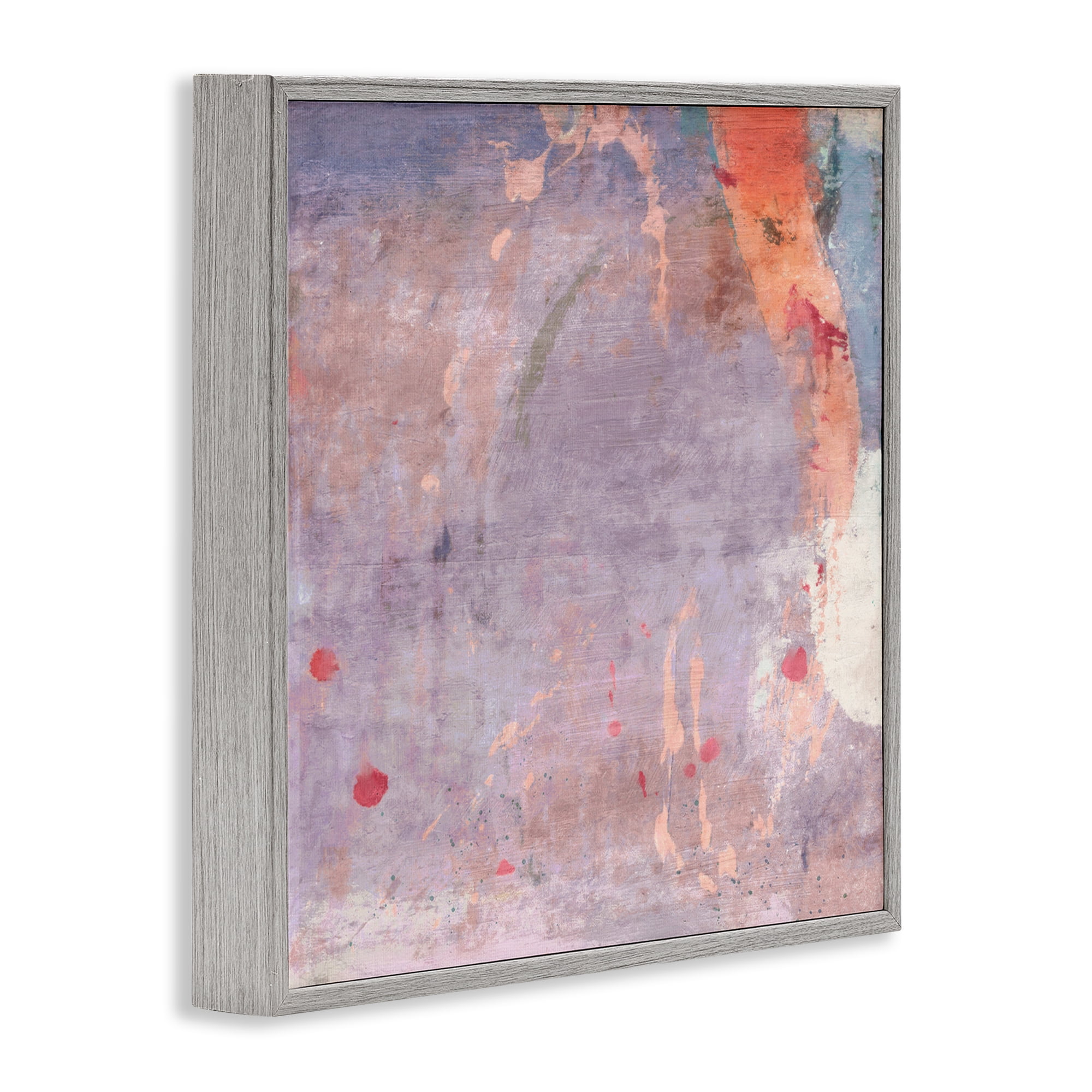 Stupell Industries Abstract Purple Ombre Abstract Painting Gray Framed Art Print Wall Art, 24 x 24