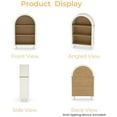 thumbnail image 4 of Arched Small Bookcase with 3 Shelves, Modern Wooden Storage Cabinet with Arched Top, White Finish with Woodgrain Shelves, Entryway Bookshelf for Living Room, Bedroom, 4 of 7