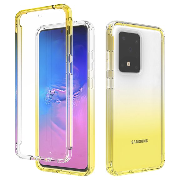Samsung Galaxy S20 Ultra Case, Kaesar Full-Body Rugged Ultra Transparency Hybrid Protective Case for Samsung Galaxy S20 Ultra (Yellow)