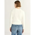 thumbnail image 3 of Free Assembly Women's and Women's Plus Cotton Saddle Shoulder Sweater with Long Sleeves, Sizes XS-4X, 3 of 4