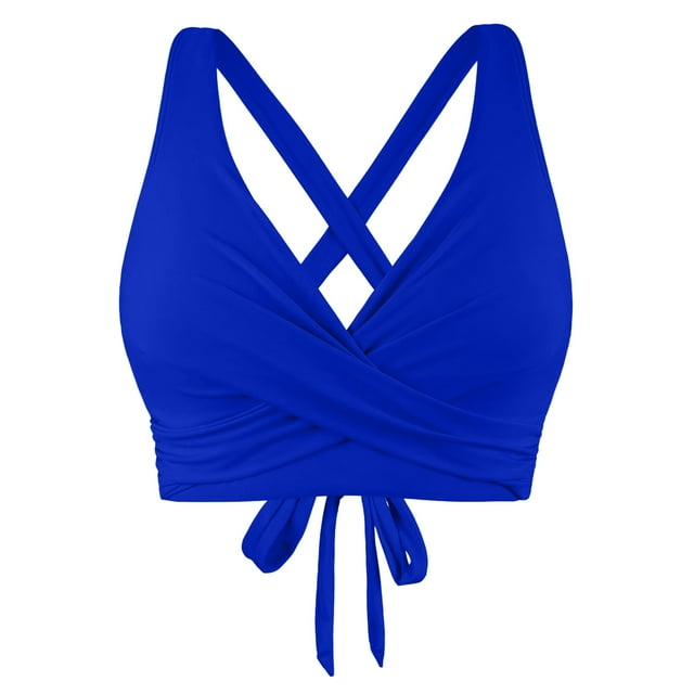 Zmoon Women's Two-Piece Swimsuit Top with Removable Bra Pad