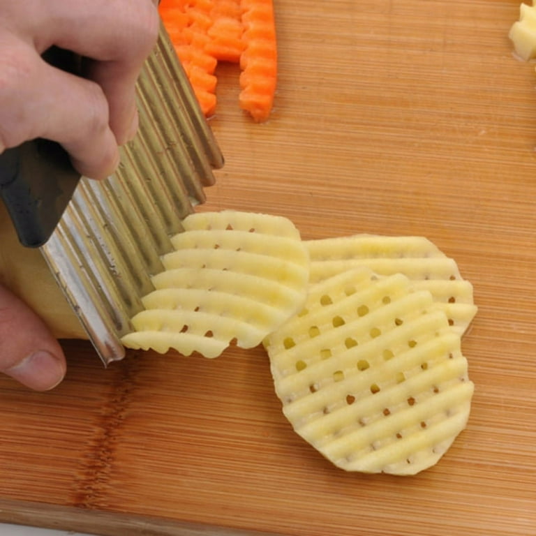 Fry Potato Cutter Slicer Stainless Steel Cut Waffle Slices Adjustable