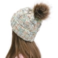 thumbnail image 2 of Femmes Décontracté Multicolore Extérieur Bonnets Boule en Peluche Crochet Tricot Tuque, 2 of 8