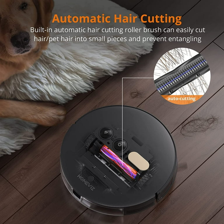 HOMEVIZ Robotic Vacuum and Mop Combo, 8000Pa Suction with