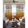 thumbnail image 2 of Abstract Blackout Curtains for Bedroom Living Room, Burnt Orange Brown Gradient Waves Beach Lines 90 In Long Thermal Insulated Room Darkening Drapes Grommet Window Treatments, 52 x 90 In, 2 of 9
