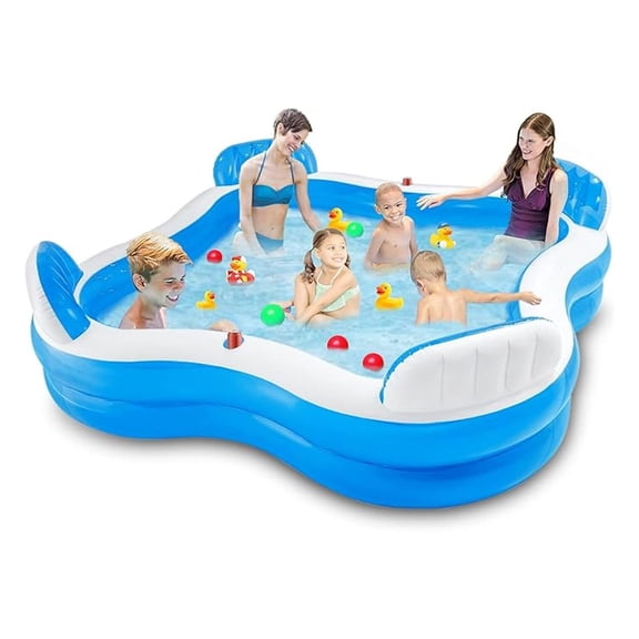 56475EP Swim Center Family Lounge Inflatable Pool 90" X 90" X 26"