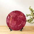 thumbnail image 6 of Disketp Abstract Red Marble Ceramic Plate Dinner Plates Bone China Decorative Plates Art Ceramic Ornaments for Wall Hanging Decoration -6in, 6 of 6