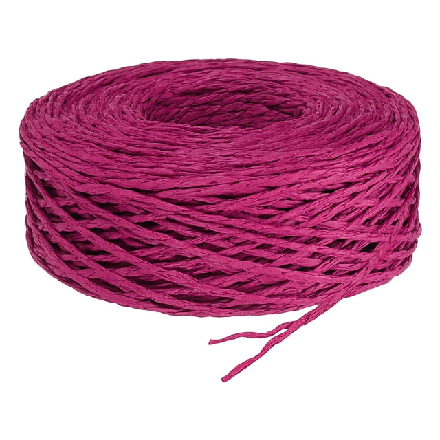 Unique Bargains 1 Roll Raffia Ribbon, 109 Yard Paper Twine String for Festival Gifts Wrapping, Rose Red