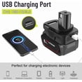 thumbnail image 2 of DM18RL Battery Adapter Converter with USB & Type-C Port for Use with Ryobi 18V Lithium Battery Tools, Converts De*Walt 20V Li-ion or Mil*Wau*kee 18V Li-ion Battery to Ryobi 18V Li-ion Battery, 2 of 7