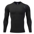 thumbnail image 1 of asjyhkr Mens Workout Compression Shirts Long Sleeve Crew Neck Quick Drying Gym Athletic High Performance T Shirts Tops, 1 of 2