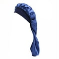 thumbnail image 1 of Women Extra Long Satin Hair Bonnet Soft Elastic Band Loose Cap with Button, 1 of 8