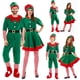 thumbnail image 2 of Disfraz familiar de elfo de Navidad para hombres, mujeres, niñas y niños, traje de juego de rol, ropa de rendimiento de fiesta de Santa Claus verde, 2 of 5