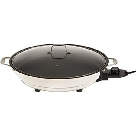 Electric Skillet By Cucina Pro 18 10 Stainless Steel Non Stick Interior With Glass Lid 16 Round