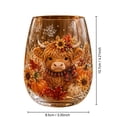 thumbnail image 3 of 17 Oz Fall Glassware, Stemless Wine Glass with 2D Print, Autumn Harvest Printed Drinking Cup, Thanksgiving Decorative Glassware for Home Kitchen Dining Table Party Holiday Gift, 3 of 7