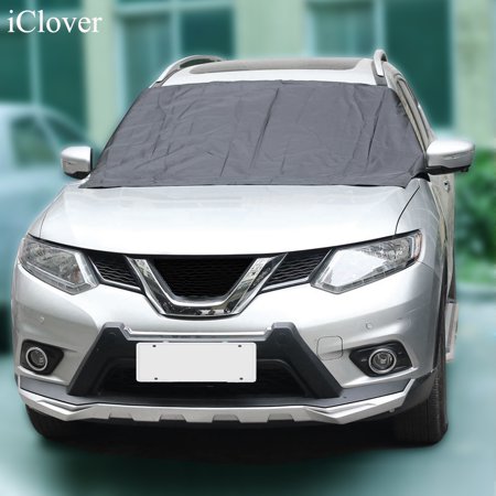 Car Windshield Snow Cover with Magnetic,iClover Ice Frost Rain Resistant  Edges and Storage Bag Outdoors Car Cover Sun Shade Protector Fits Most Car,SUV,Van(84''x