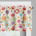 thumbnail image 3 of Ambesonne Floral Valance Pack of 2, Ladybug Strawberry Bird, 54"X12", Multicolor, 3 of 5