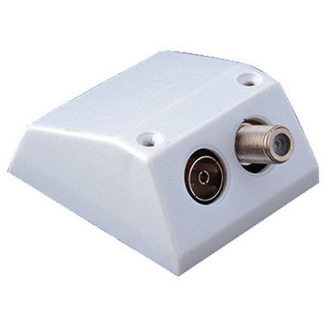W4 - Toma Coaxial y Satélite (Blanco)