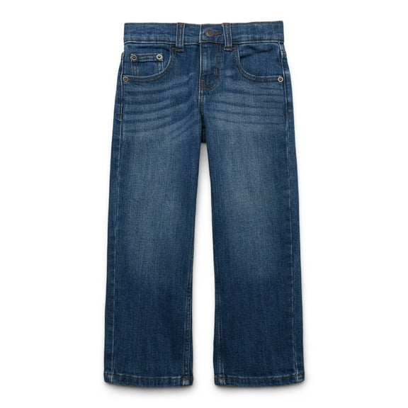 Wonder Nation Boy's Relaxed Straight Stretch Denim Jeans, Sizes 4-16, 6-10 Slim & Husky