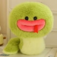 thumbnail image 3 of 7" Green Plush Snake Stuffed Animal Toy, Soft Cuddly Plushie Hugger Toy for Boys&Girls,With Headwear, 3 of 5