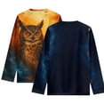 thumbnail image 2 of FUIALDOLG 2 Pack Girls Long Sleeve Shirts Owl Soft Loose T-Shirts Crew Neck Layering Tees for Youth Teen Girls 3-4 Years, 2 of 5