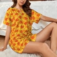 thumbnail image 4 of Sikiie fall retro maple leaf Womens Pajama Sets Short Sleeve Top With Pants Sleepwear 2 Piece Lounge Set-4X-Large, 4 of 6