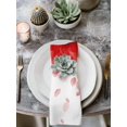 thumbnail image 2 of Modern Red Cloth Napkins Set of 8 Reusable Dinner Napkins, Gradient Floral Abstract Bohemian White Cocktail Napkin Washable Table Napkins for Wedding/Holiday Party/Baby Shower 20"x20", 2 of 7