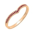 thumbnail image 1 of Dazzlingrock Collection Round Ruby Stackable Wedding Chevron Band for Women in 14K Rose Gold, Size 9, 1 of 4