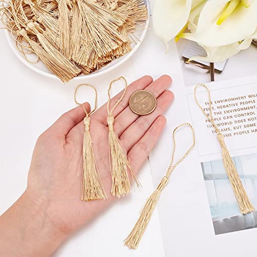 100Pcs Sewing Tassels Bulk Handmade Bookmark Tassel Silky Tassels for  Jewelry Making Soft Craft Tassels 