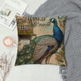 thumbnail image 2 of Orinice Peacock Graphic Decorative Cotton Linen Throw Pillow Cover for Home Couch Bedroom Sofa Car - Pack of 1 18x18in, 2 of 5