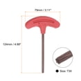 thumbnail image 2 of Uxcell Torx Screwdriver T30 S2 Steel T Handle Star Wrench for CNC Lather Tool Holder, 2 Pack, 2 of 5