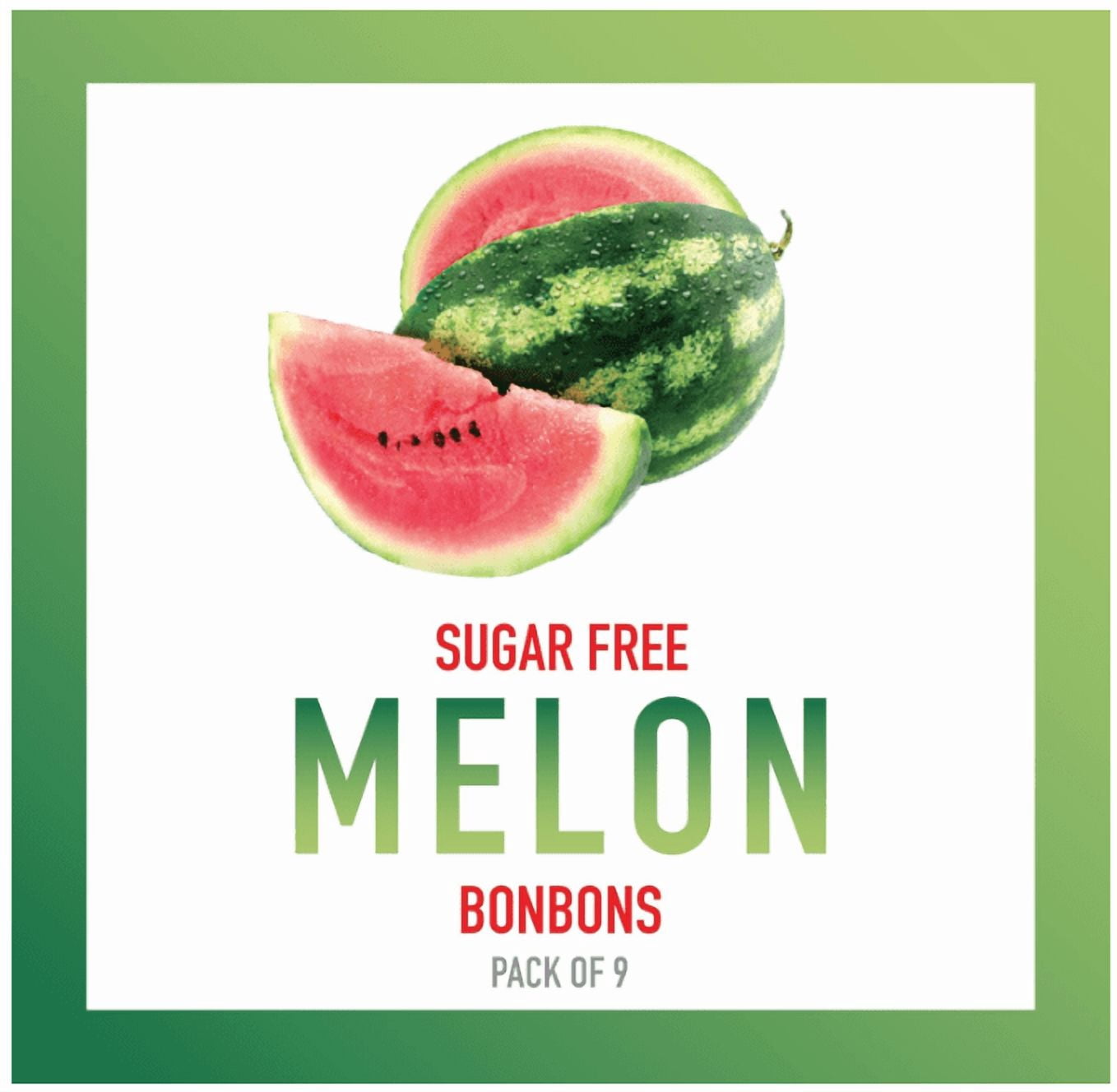 Swiss Imports Sugar Free Bonbons Hard Candy Drops, Watermelon, 1.4 oz/40g Box, 9 Pack
